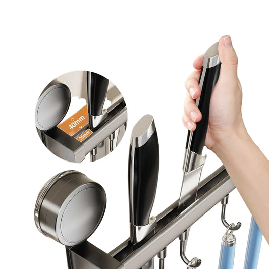 Wall mounted kitchen hook rack