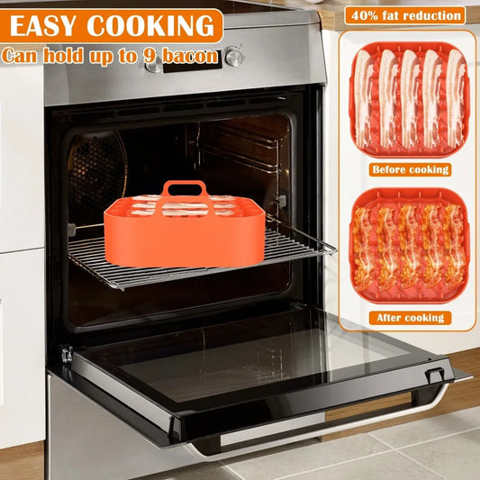 2in1 silicone microwave bacon cooker