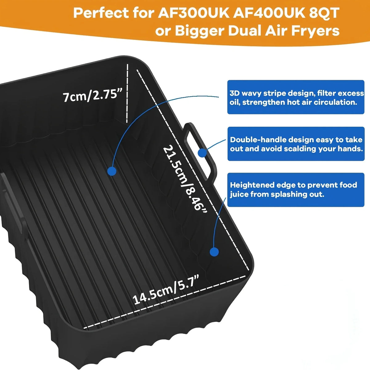 2pcs silicone air fryer liner