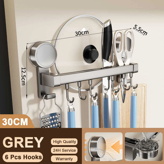 Wall mounted kitchen hook rack