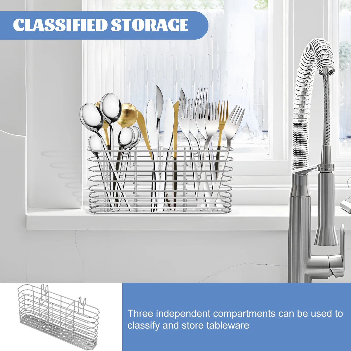 Stainless Steel Kitchen Utensil Storage Rack