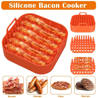 2in1 silicone microwave bacon cooker