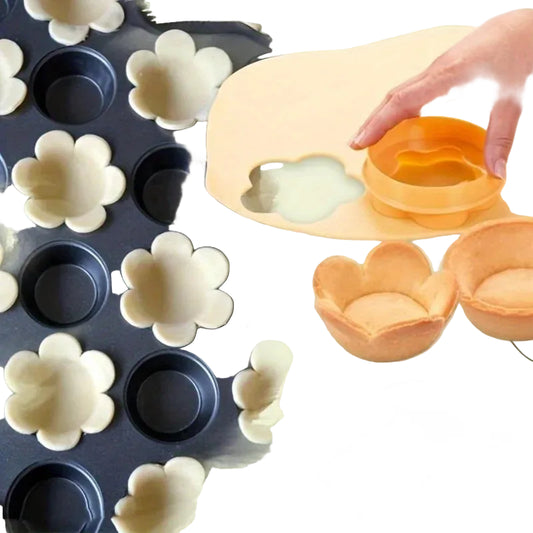 Pastry Dough Tamper & Flower Shaped Cutter