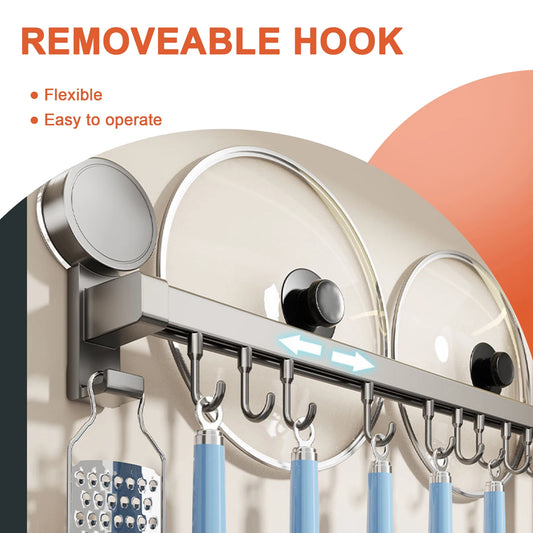 Wall mounted kitchen hook rack